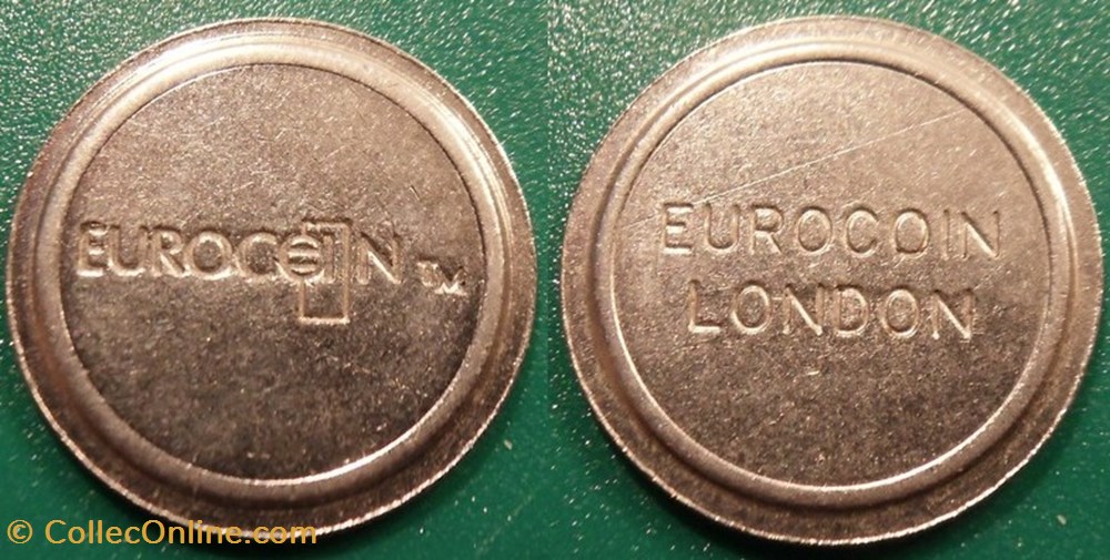 e- J etr Grande Bretagne Eurocoin London monnaies paranumismatique jetons poids e j etr grande bretagne eurocoin london