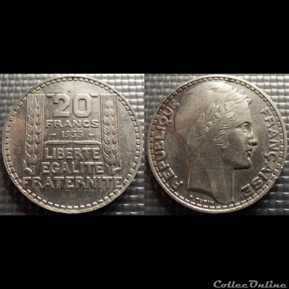 Ma 20 francs Turin 1933 35mm 20g monnaie france moderne ma 20 francs turin 1933 35mm 20g