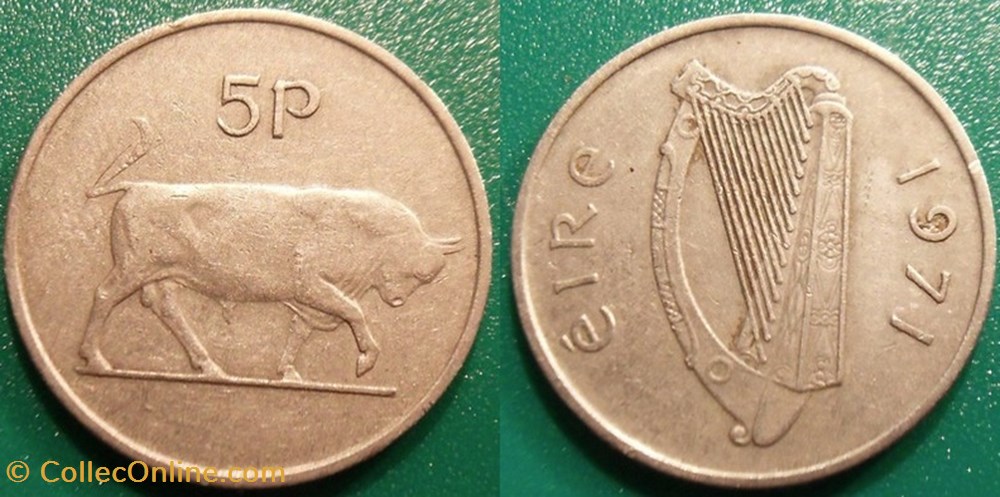 5 Pence 1971 monnaie monde irlande 5 pence 1971