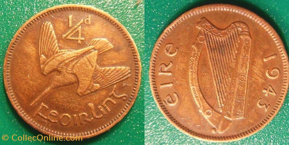 1/4 Feoirling 1943 monnaie monde irlande 1 4 feoirling 1943