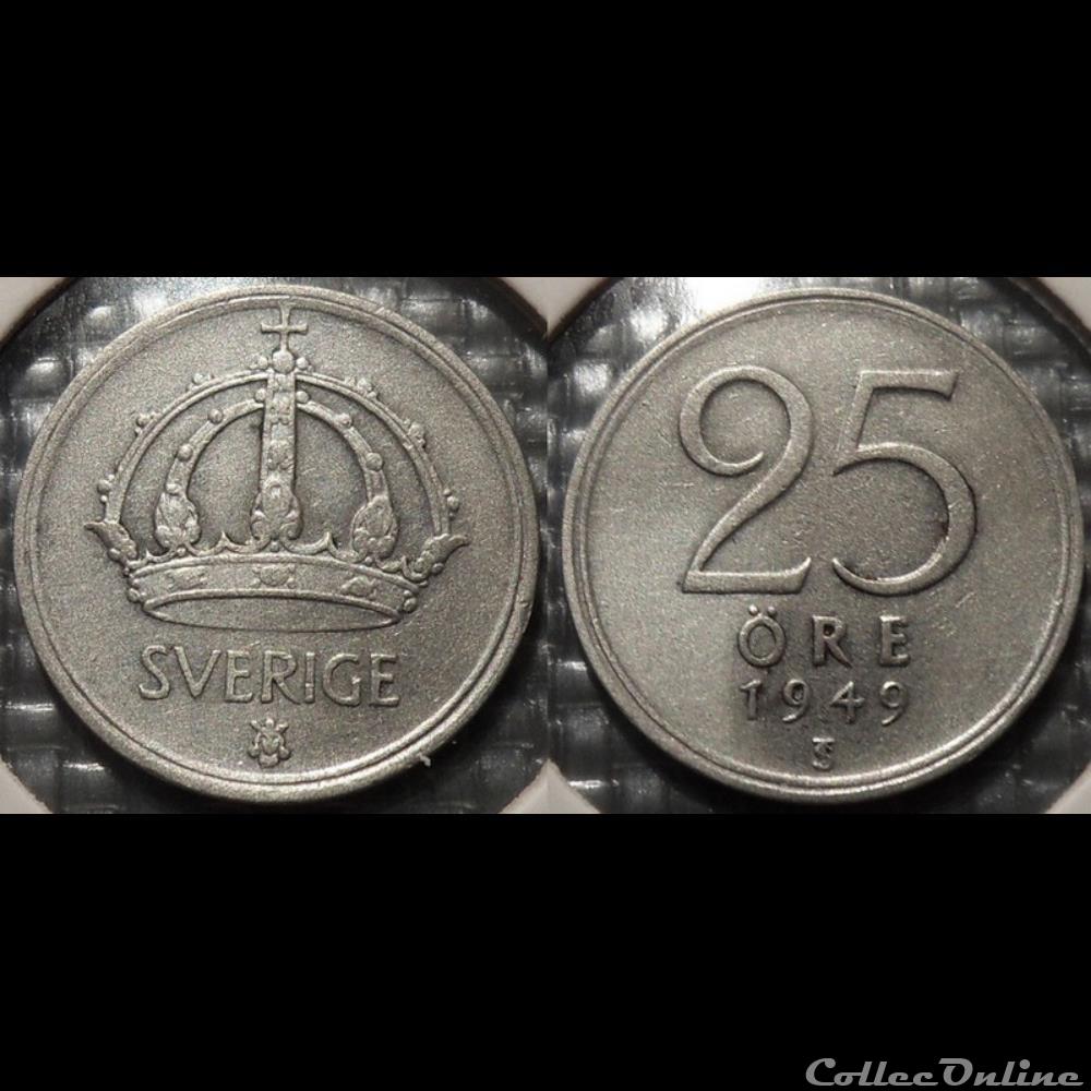 Suède 25 Ore 1949 TS monnaie monde moderne suede 25 ore 1949 ts