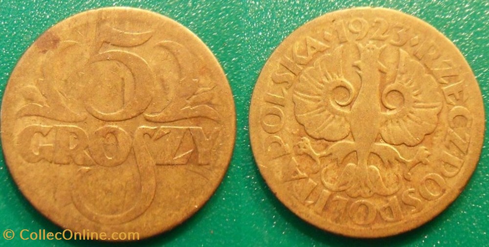 5 Groszy 1923 monnaie monde pologne 5 groszy 1923