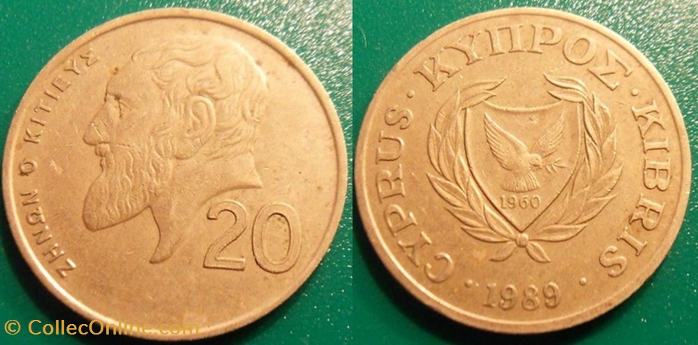 20 Cents 1989 monnaie monde chypre 20 cents 1989