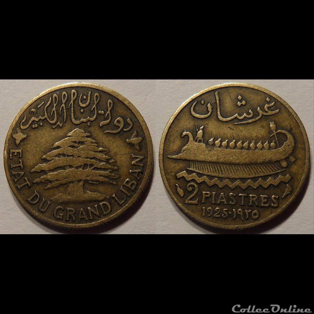 Liban 2 Piastres 1925 monnaie france colony liban 2 piastres 1925