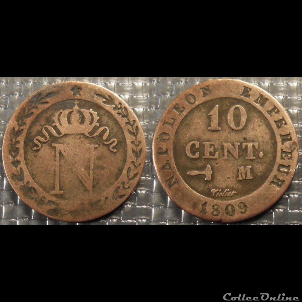 D-Napoléon I 10 Centimes Premier Empire Toulouse 1809 monnaie france moderne d napoleon i 10 centimes premier empire toulouse 1809