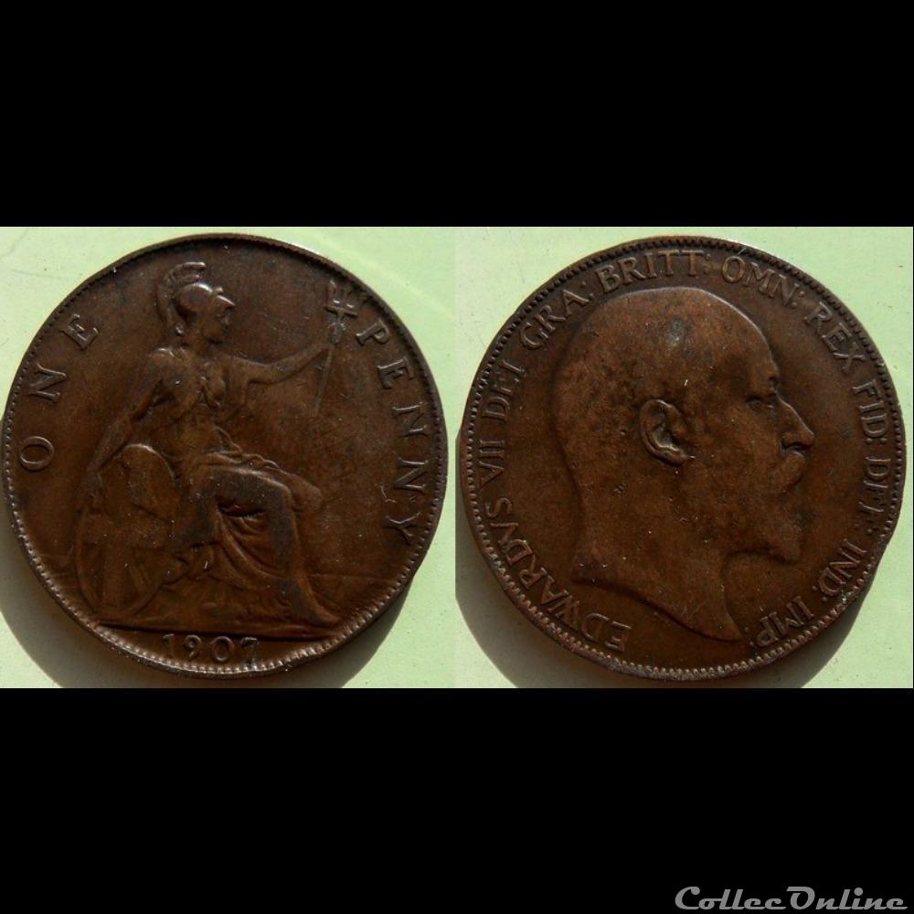 Grande Bretagne One Penny 1907 monnaie monde romaine grande bretagne one penny 1907