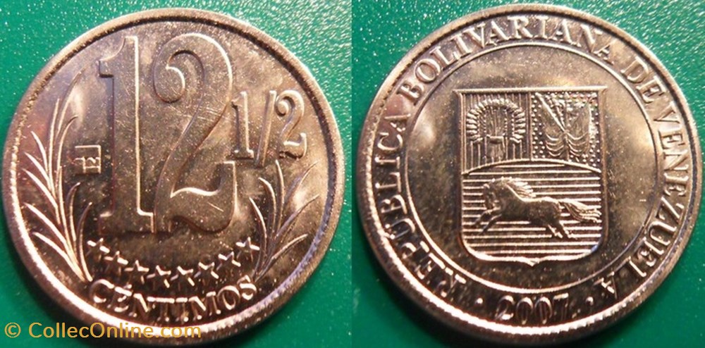 12 1 2 Centimos 2007 Monnaies Monde Venezuela M tal Acier 