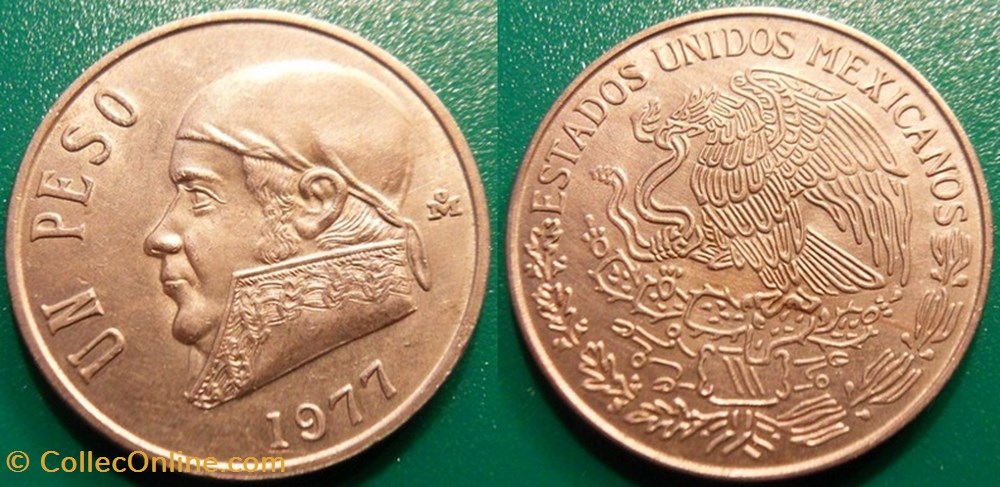 1 Peso 1977 monnaie monde mexique 1 peso 1977