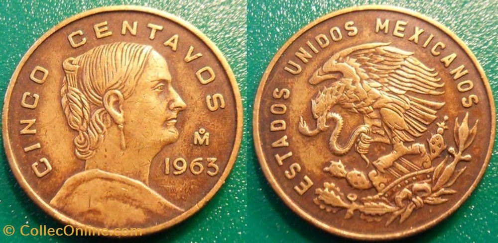 5 Centavos 1963 monnaie monde mexique 5 centavos 1963