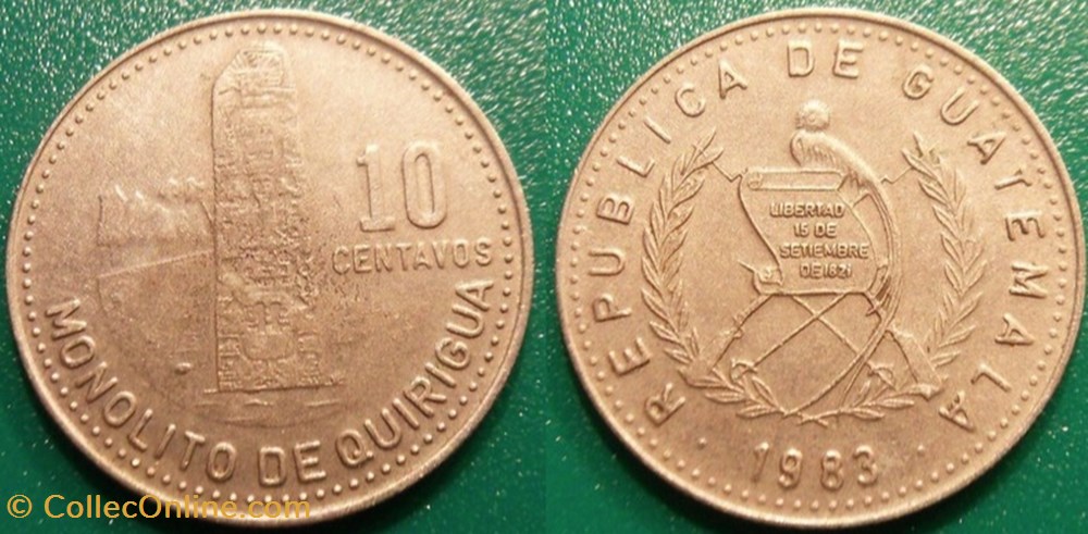 10 Centavos 1983 monnaie monde guatemala 10 centavos 1983