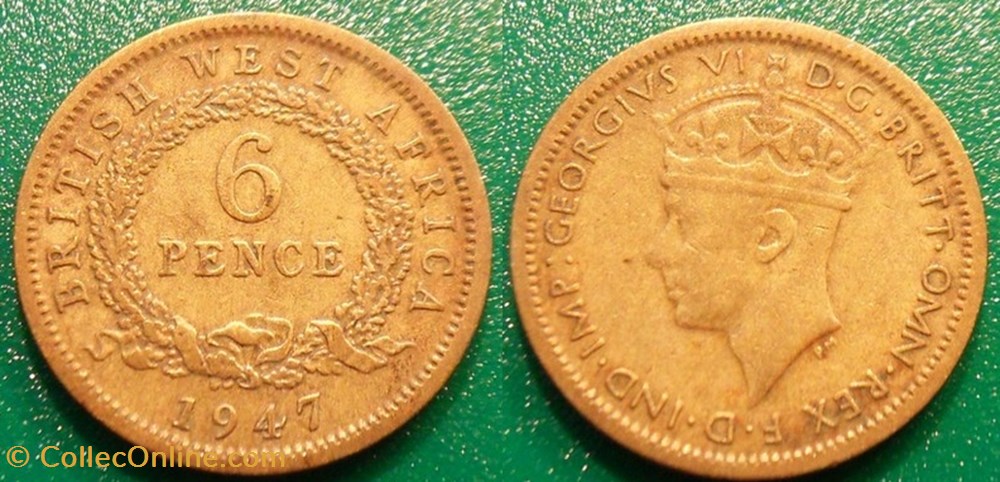 monnaie monde 6 pence 1947