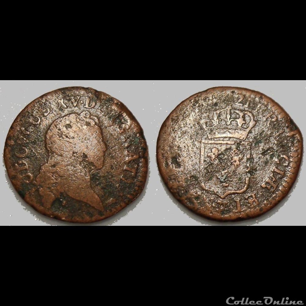 I2 Louis XV Liard au buste enfantin 1721 X monnaie france royale i2 louis xv liard au buste enfantin 1721 x