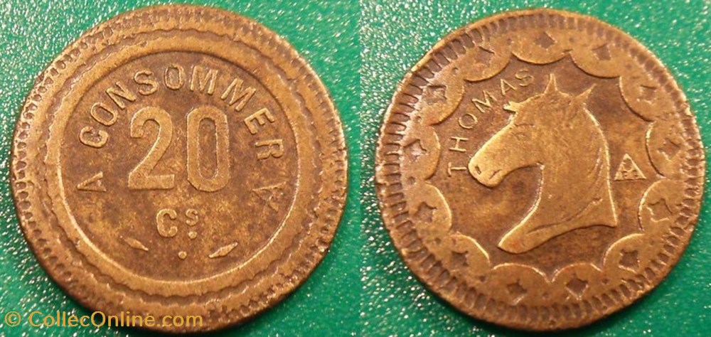 monnaies paranumismatique jetons poids f jeton a consommer 20 c a consommer thomas