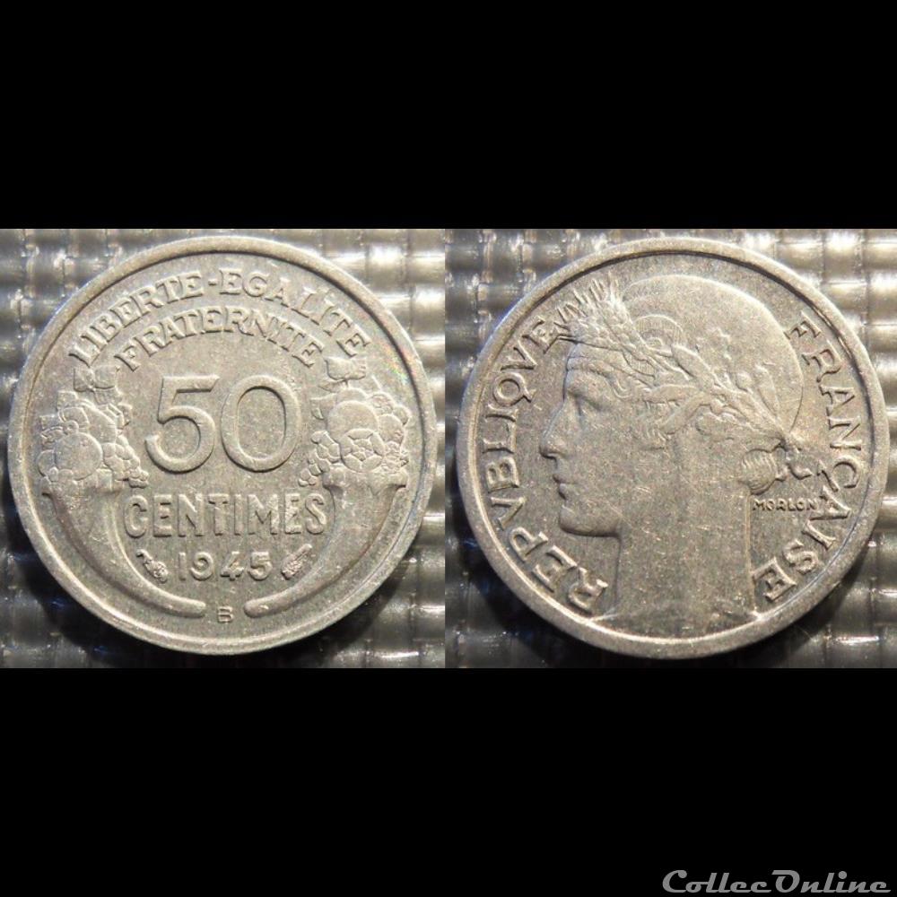 Ge 50 centimes Morlon 1945 B 18mm 0.7g monnaie france moderne ge 50 centimes morlon 1945 b 18mm 0 7g