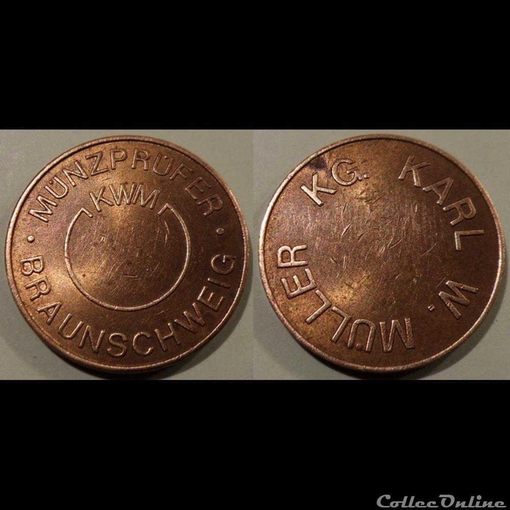 e- J etr Allemagne KG. Karl W Muller monnaie jeton mereaux e j etr allemagne kg karl w muller