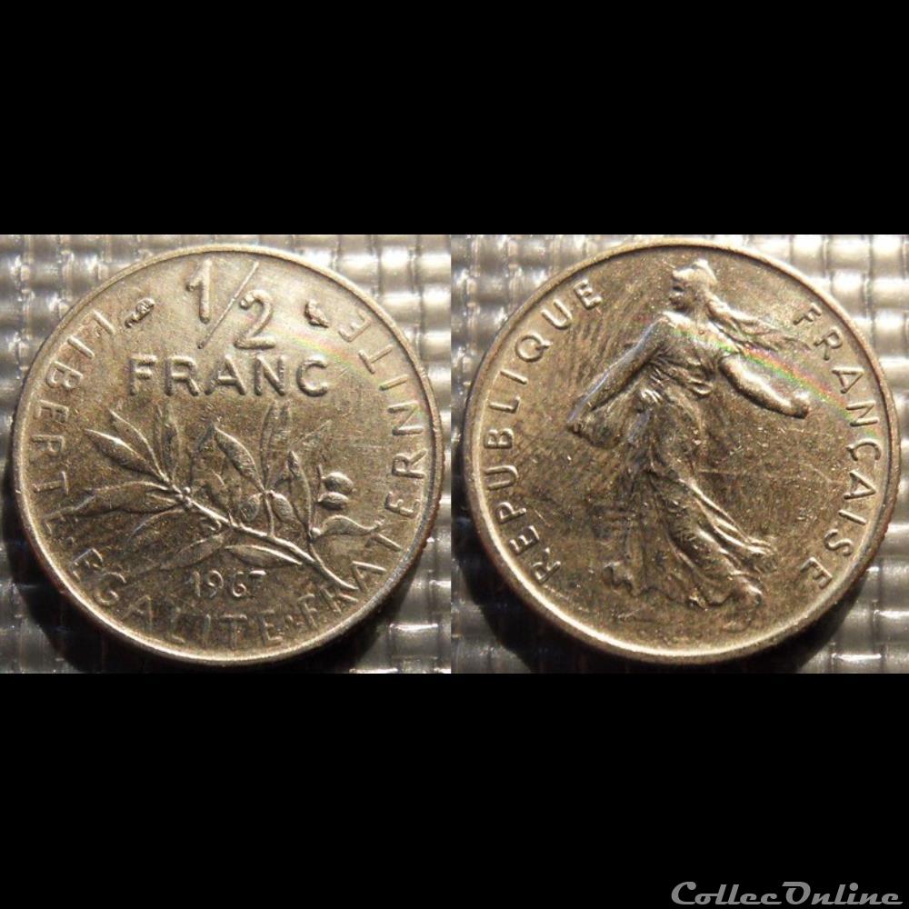 Gl 1/2 franc semeuse 1967 19.5mm 4.5g monnaie france moderne gl 1 2 franc semeuse 1967 19 5mm 4 5g