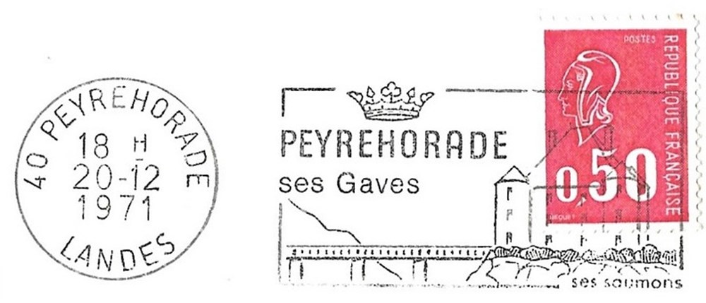 Carte Postale (40) Peyrehorade + Flamme divers carte postale 40 peyrehorade flamme