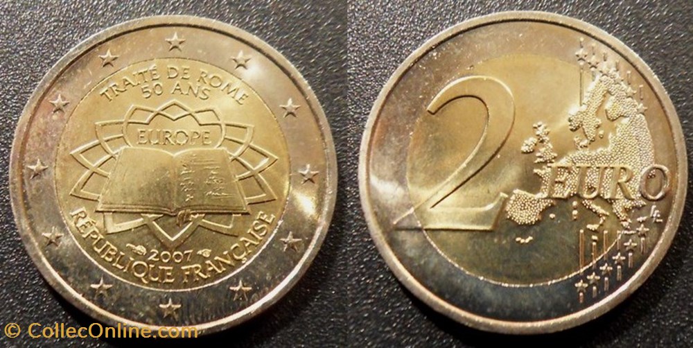 monnaies monde france 2 euros 2007 traite de rome