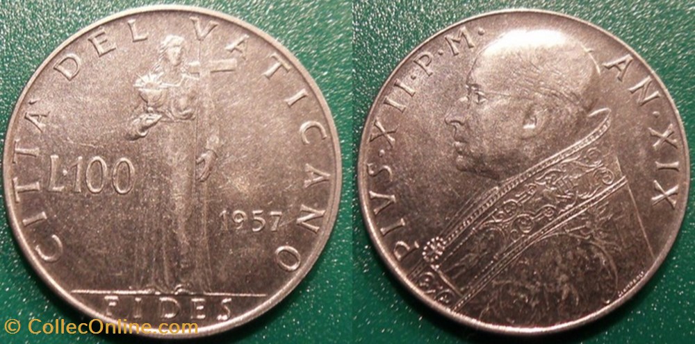 100 Lires 1957 Paul VI monnaie monde vatican 100 lires 1957 paul vi