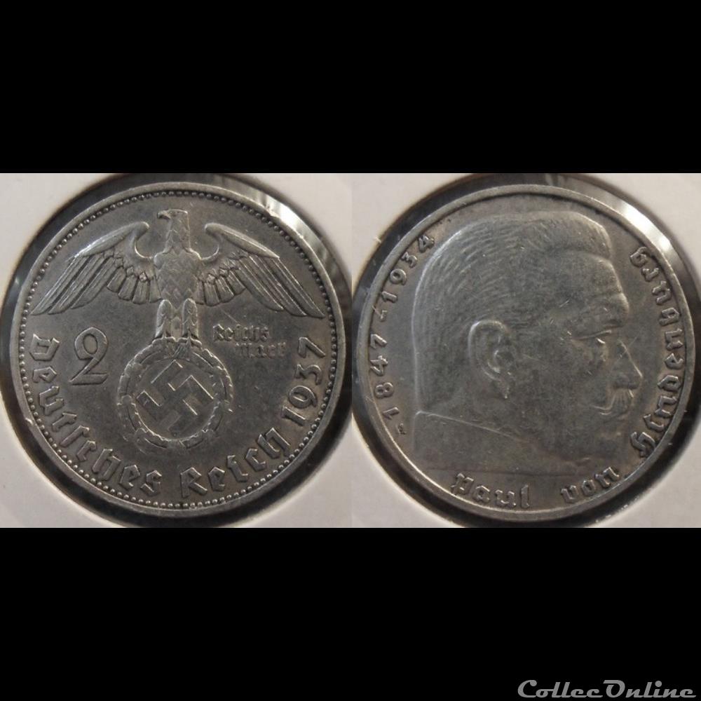 monnaie france moderne germany 2 reichsmark 1937 j