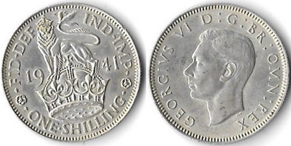 Grande Bretagne 1 Shilling 1941 monnaies grande bretagne 1 shilling 1941
