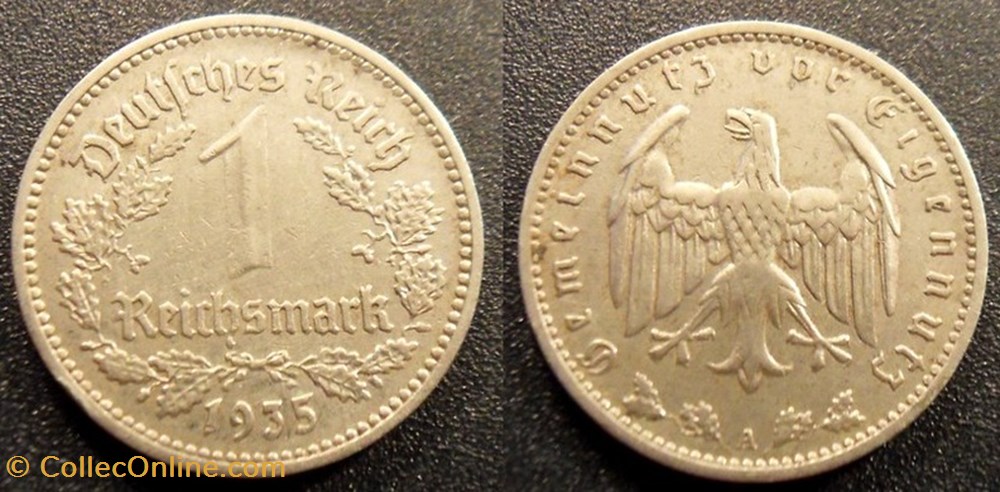 1 Reichsmark 1935 monnaies monde allemagne 1 reichsmark 1935