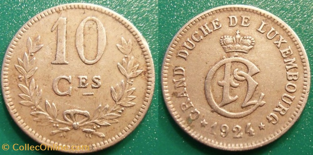 10 Centimes 1924 monnaie monde luxembourg 10 centimes 1924