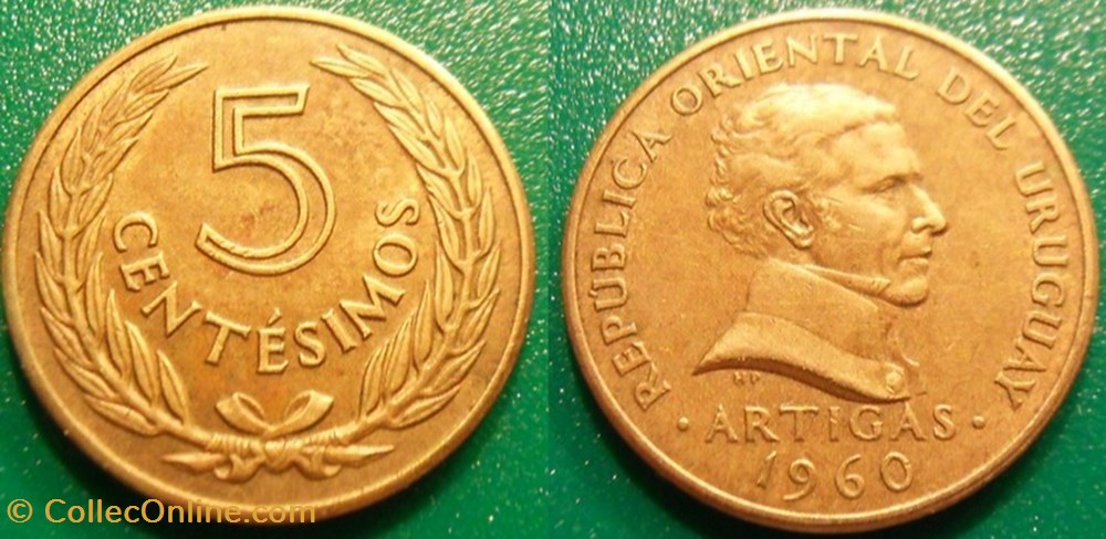 5 Centesimos 1960 monnaie monde uruguay 5 centesimos 1960