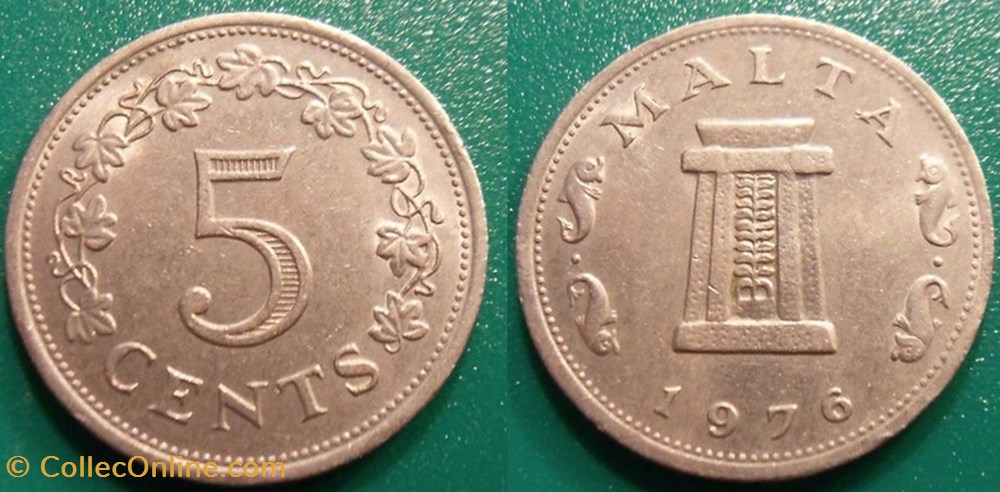 monnaie monde malte 5 cents 1976