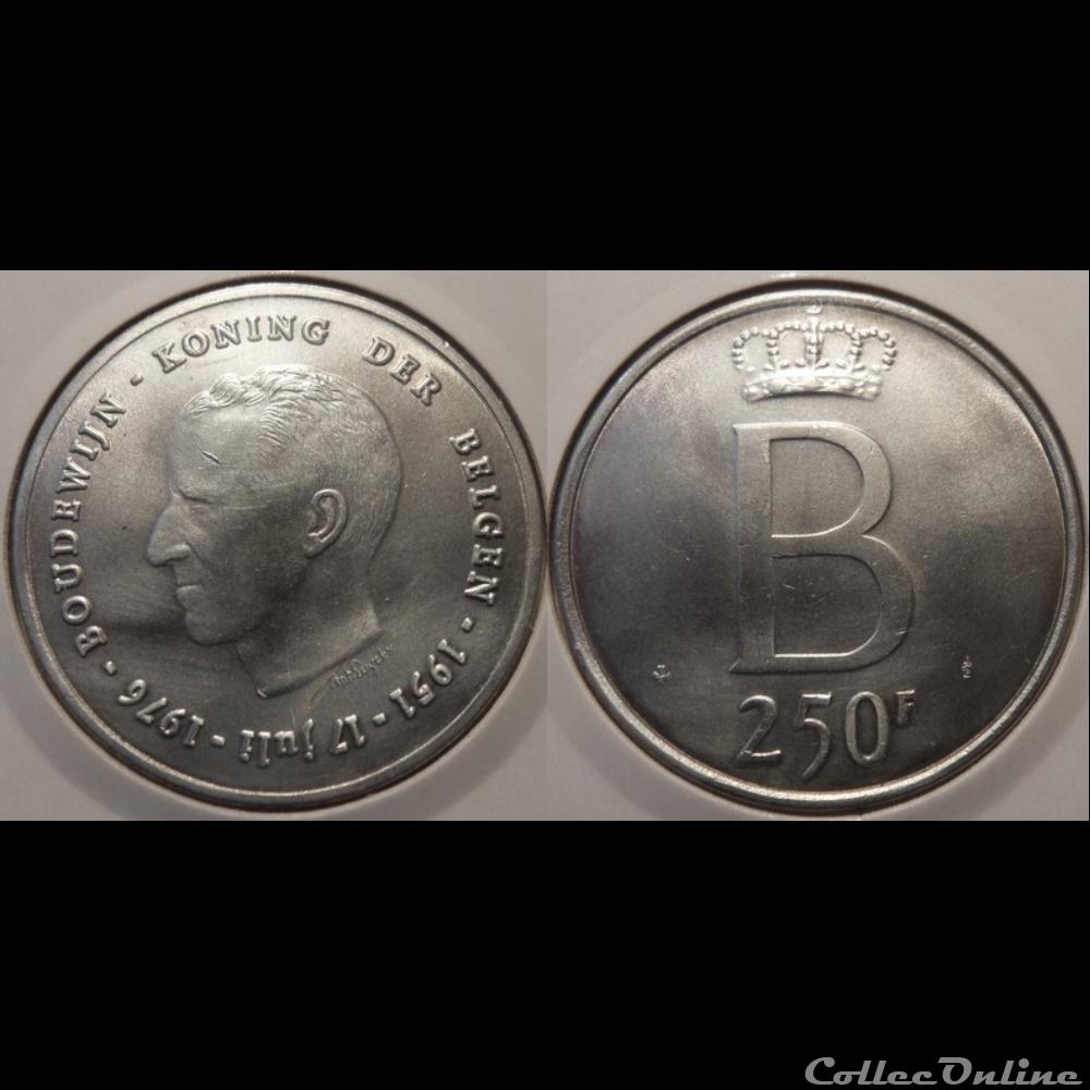 monnaie monde royale belgique 250 francs 1976 der belgen