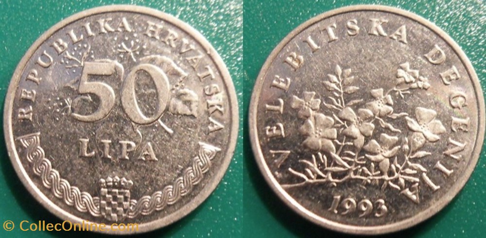 50 Lipa 1993 monnaie monde croatie 50 lipa 1993