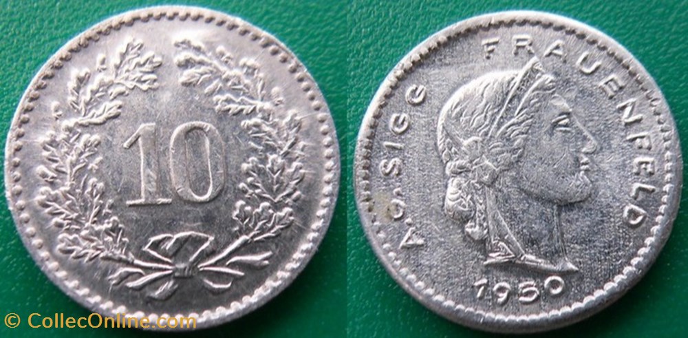 q- MN etr Suisse jeton de10 Rappen 1950 monnaies paranumismatique jetons poids q mn etr suisse jeton de10 rappen 1950