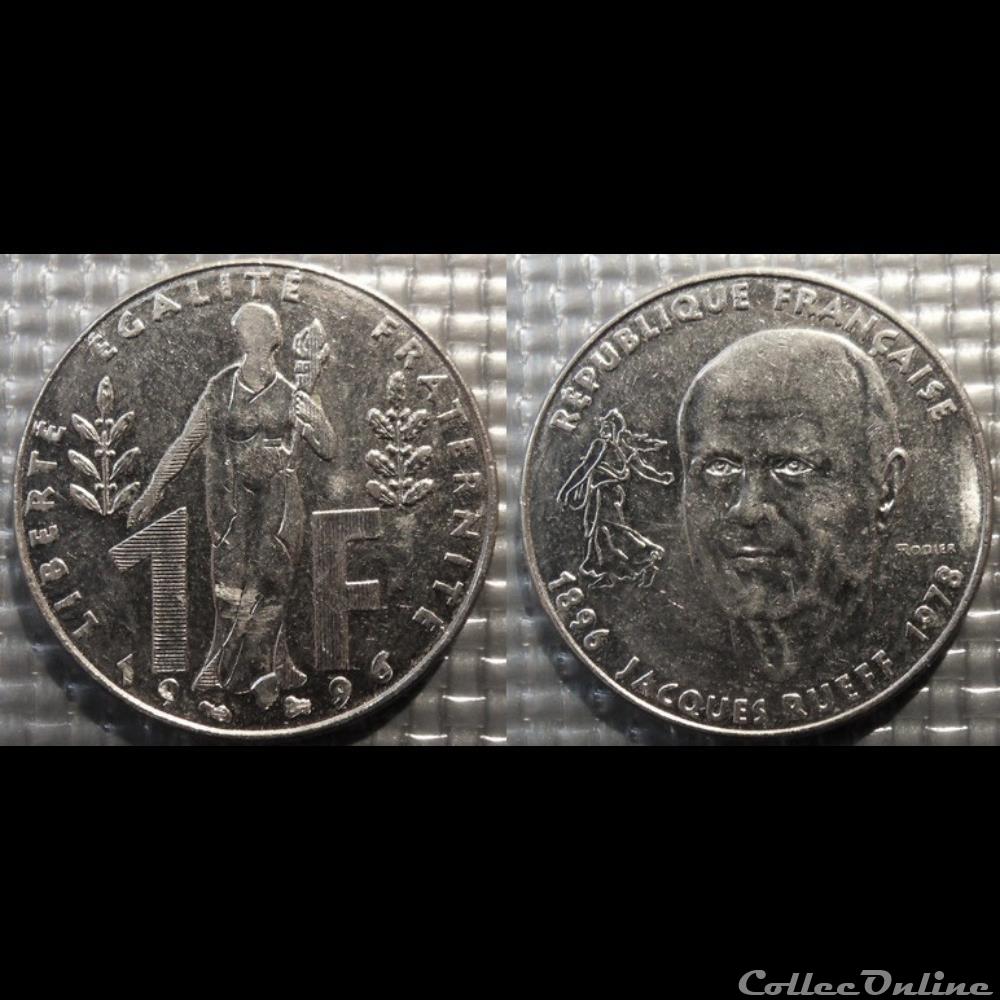 Hl 1 franc Jacques de Rueff 1996 24mm 6g monnaie france moderne hl 1 franc jacques de rueff 1996 24mm 6g
