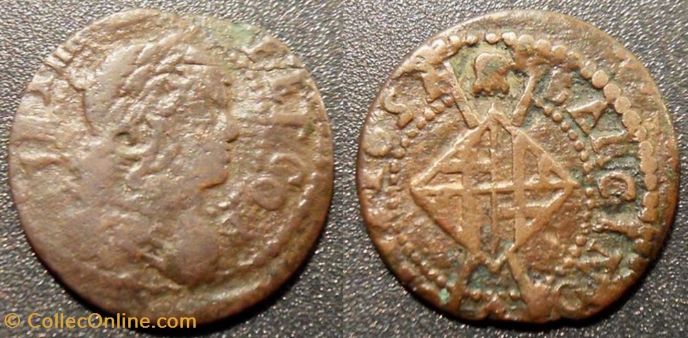 H9 Louis XIV Sizain de Barcelone 1651 monnaies europe medievale france royales h9 louis xiv sizain de barcelone 1651