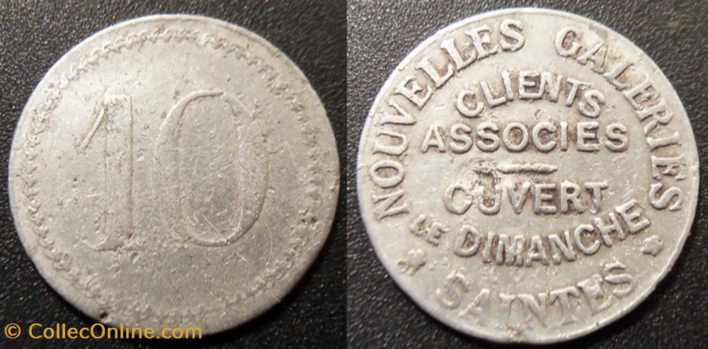 p- MN Saintes 10 C. ND Al Elie:15.2 monnaies paranumismatique jetons poids p mn saintes 10 c nd al elie 15 2