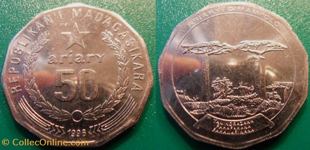 50 Ariary 1996 monnaie monde madagascar 50 ariary 1996