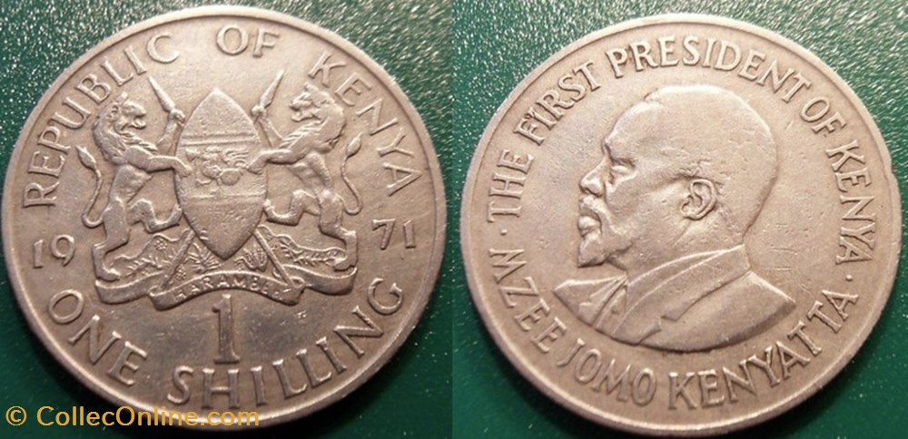 1 Shilling 1971 monnaie monde kenya 1 shilling 1971