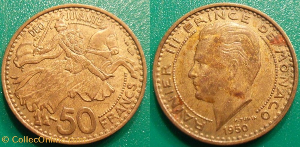 50 Francs 1950 Rainier III monnaie monde monaco 50 francs 1950 rainier iii