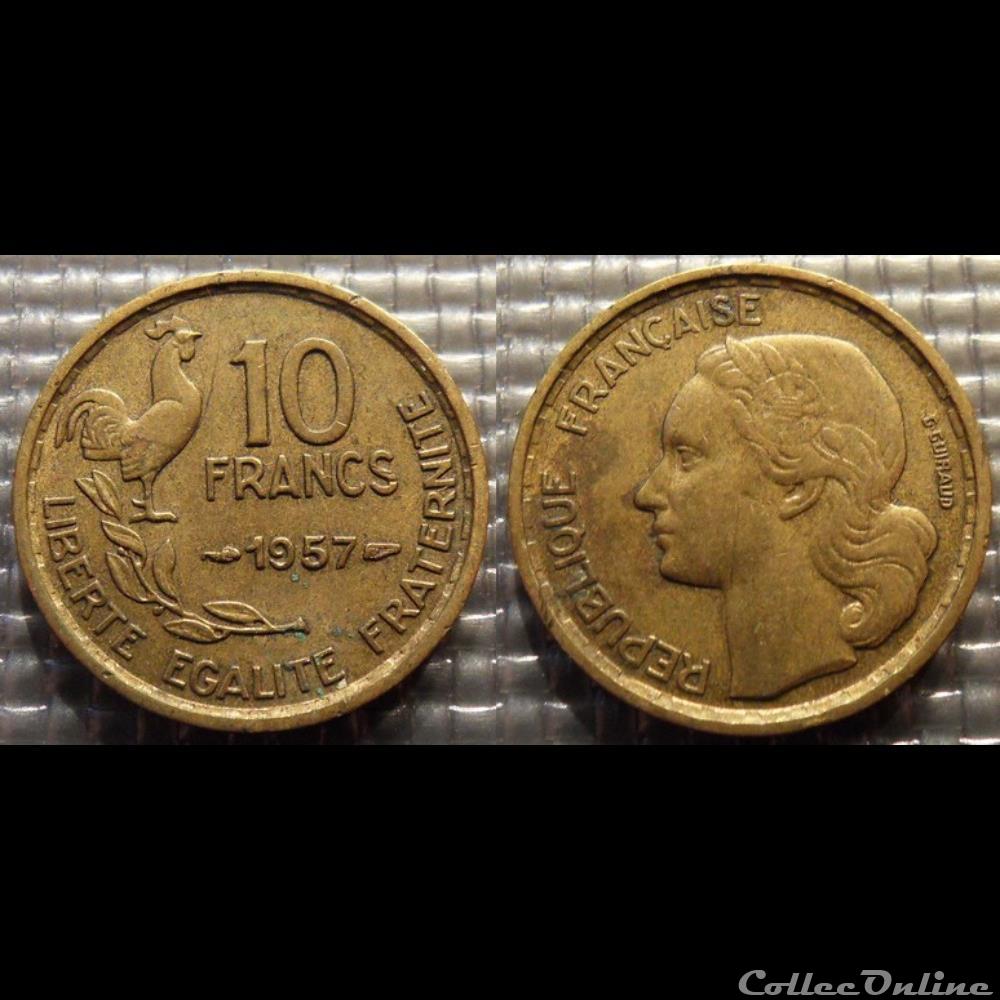 monnaie france moderne le 10 francs guiraud 1957 20mm 3g