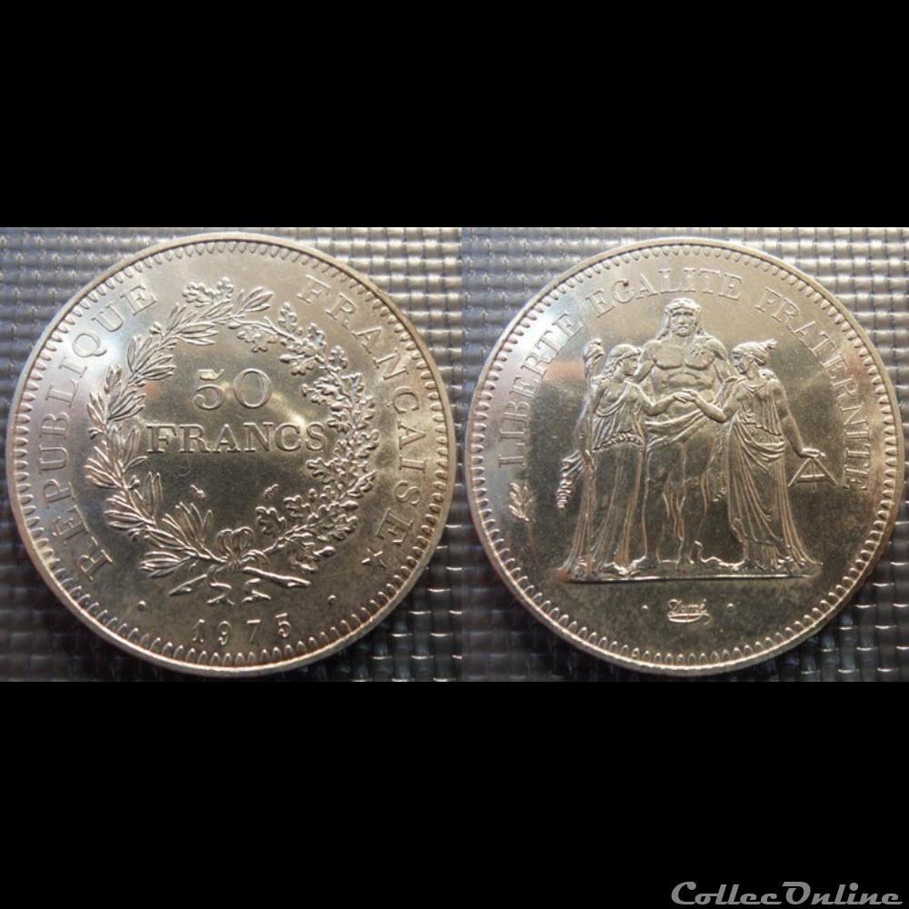 Nb 50 francs Hercule 1975 41mm 30g monnaie france moderne nb 50 francs hercule 1975 41mm 30g