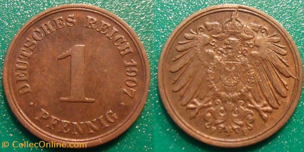 Allemagne 1 Pfennig 1907 monnaie monde allemagne 1 pfennig 1907