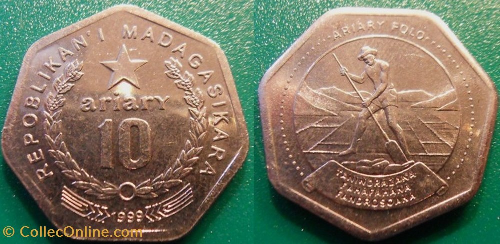 monnaie monde madagascar 10 ariary 1999