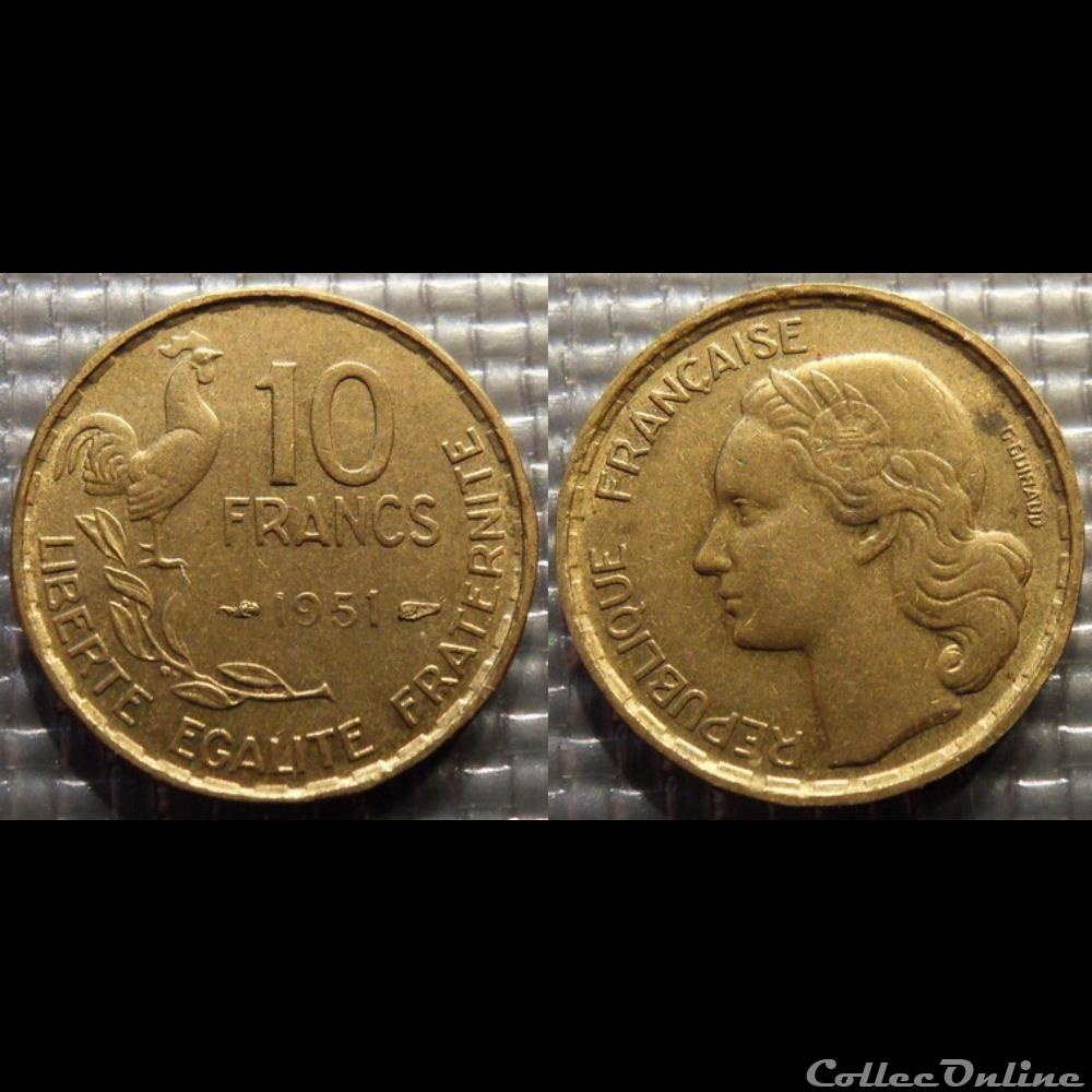 Le 10 francs Guiraud 1951 20mm 3g monnaie france moderne le 10 francs guiraud 1951 20mm 3g