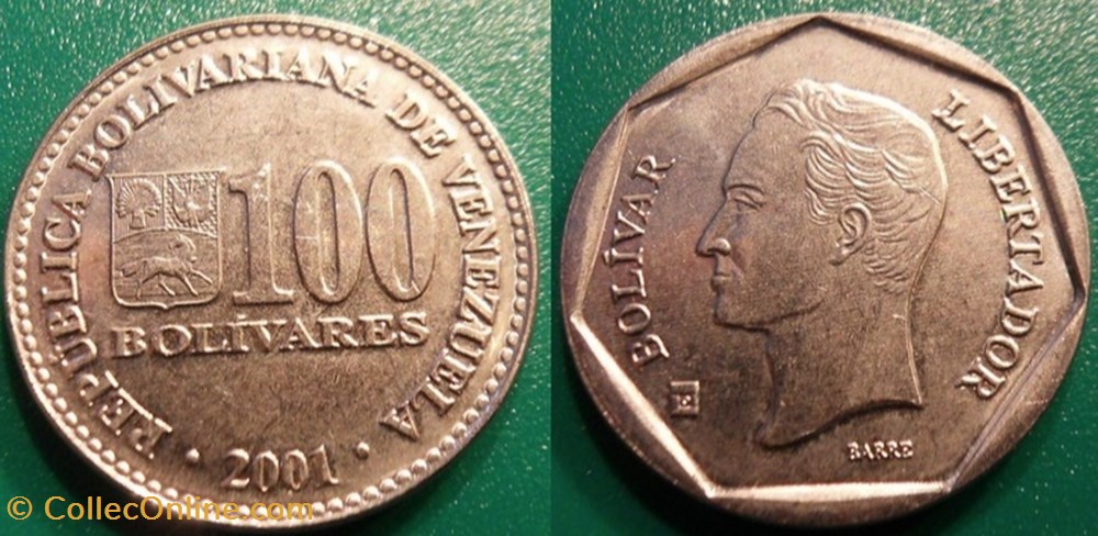 100 Bolivars 2001 monnaie monde venezuela 100 bolivars 2001