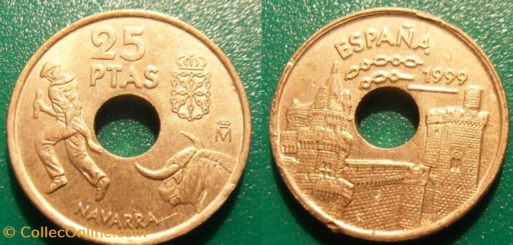 25 Pesetas 1999 Navarre monnaie monde espagne 25 pesetas 1999 navarre