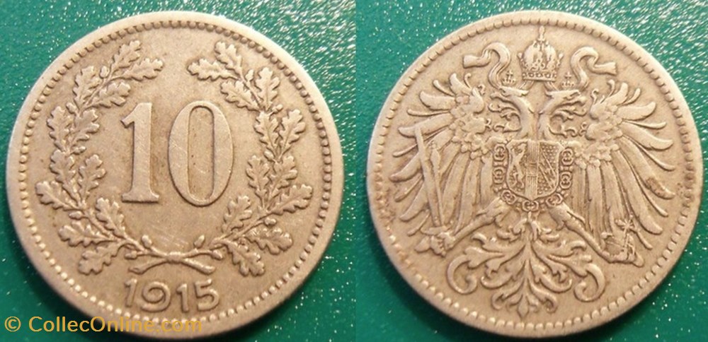 Autriche 10 Heller 1915 monnaie monde autriche 10 heller 1915