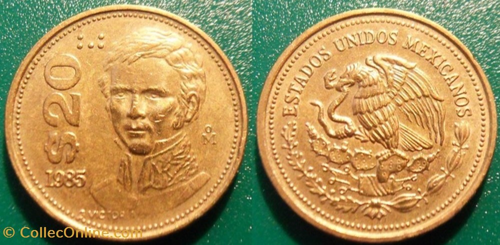 monnaie monde mexique 20 pesos 1985