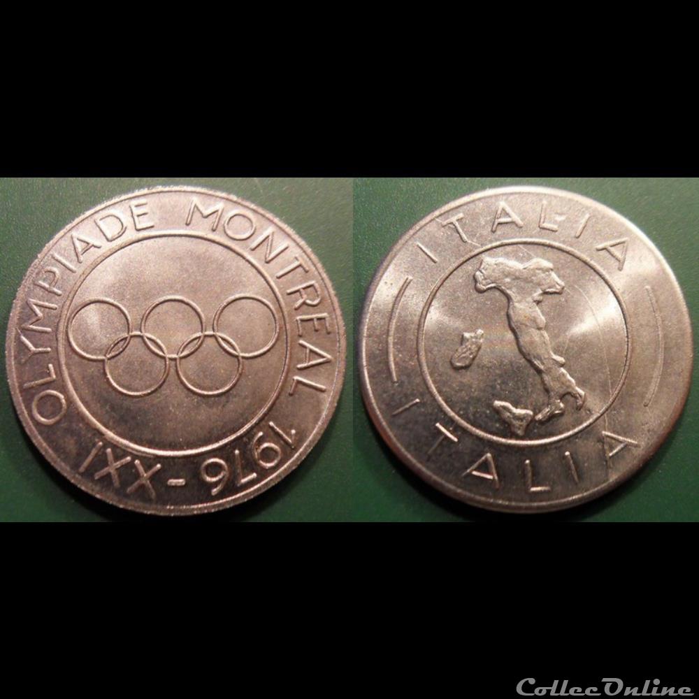 e- J etr Italie XXI Olympiade Montréal 1976 monnaie jeton mereaux e j etr italie xxi olympiade montreal 1976