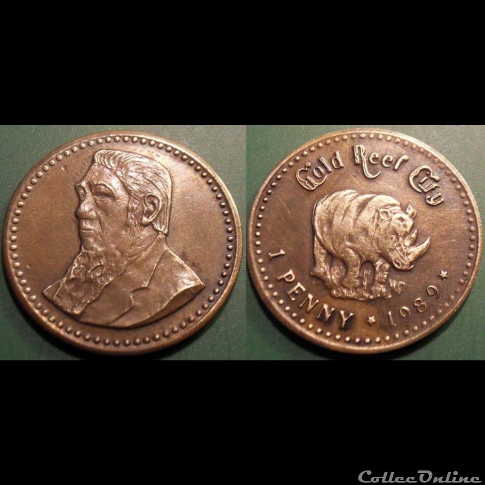 monnaie jeton mereaux e j etr afrique du sud 1 penny 1989