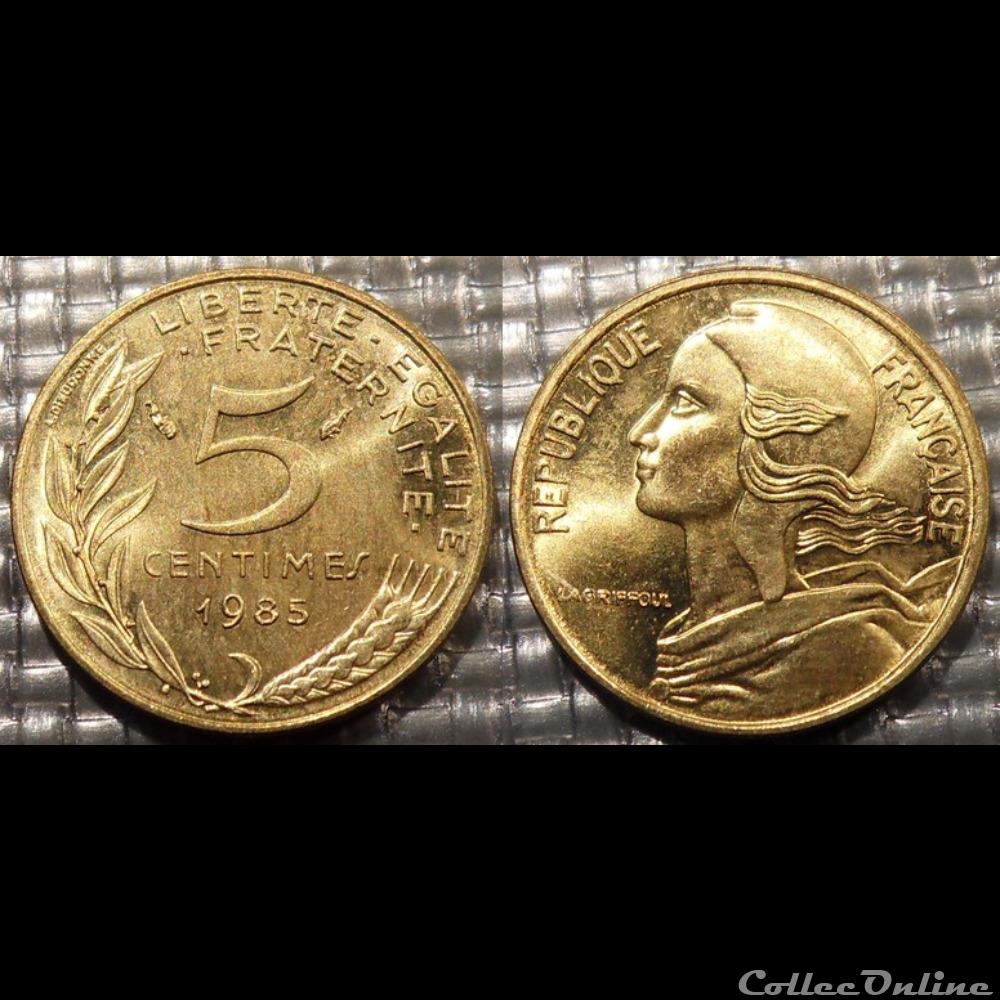 Cf 5 centimes Marianne 1985 17mm 2g monnaie france moderne cf 5 centimes marianne 1985 17mm 2g